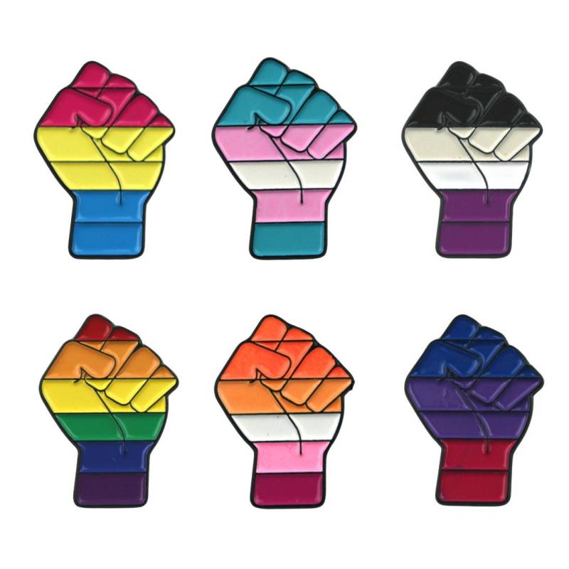 Lgbtq/Blm Faust Pins, Fäuste Anstecker - Black Lives Matter Fist Pin Button Lgbtq Pins Blm Merch Emaille von CSDCommunity