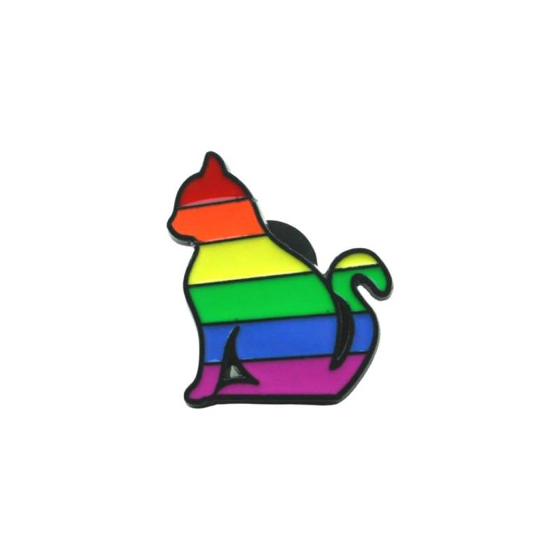 Lgbtq Animal Emaille Pin/Anstecker Brosche - Regenbogen Tiere Katze Queerer Queer Accessories Schmuck Für von CSDCommunity