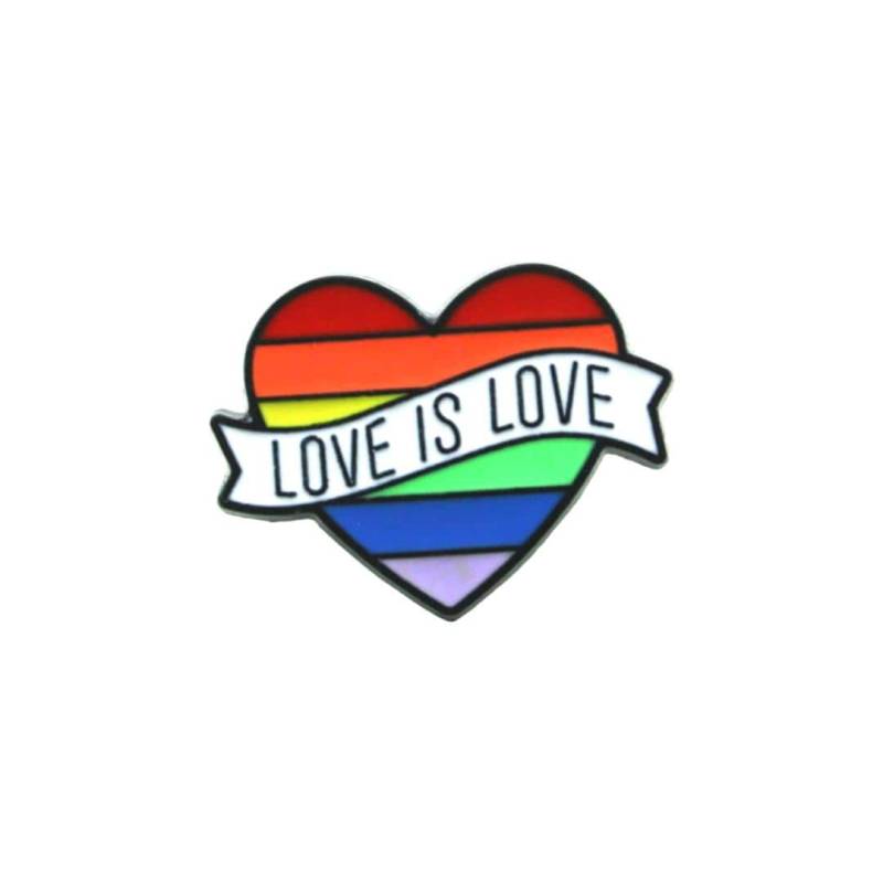 Lgbtq Emaille Pin - Anstecker Brosche Regenbogen Herz Love Is Quere Accessoires Und Geschenke Für von CSDCommunity