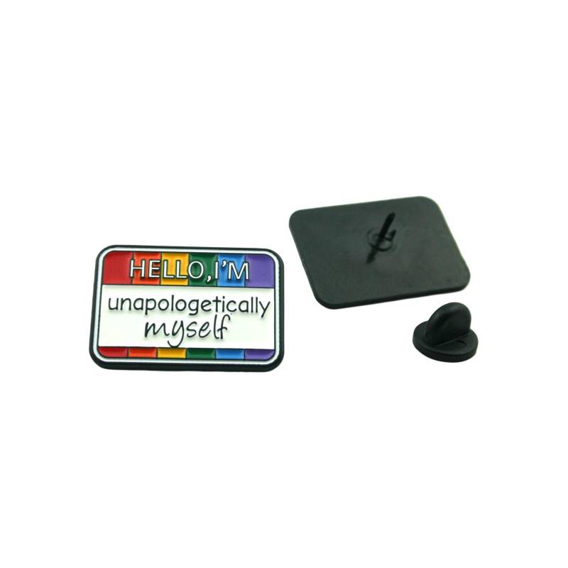 Lgbtq Emaille Pin - Hello I'm Unapologetically Myself Stolz Namensschild Brosche Lustiges Geschenk Für Lgbtq Queer Accessories von CSDCommunity