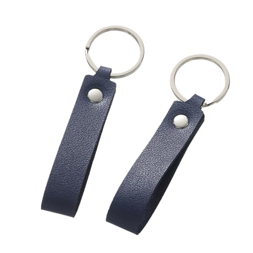 CSFFA 1/5 stücke PU Leder Schlüsselanhänger Werbegeschenk Leder Schlüsselanhänger for Männer Frauen Autoschlüsselband Taille Brieftasche Schlüsselanhänger Schlüsselanhänger(Dark Blue 01_5pcs) von CSFFA