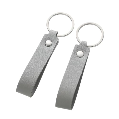 CSFFA 1/5 stücke PU Leder Schlüsselanhänger Werbegeschenk Leder Schlüsselanhänger for Männer Frauen Autoschlüsselband Taille Brieftasche Schlüsselanhänger Schlüsselanhänger(Gray 01_1pcs) von CSFFA