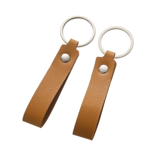 CSFFA 1/5 stücke PU Leder Schlüsselanhänger Werbegeschenk Leder Schlüsselanhänger for Männer Frauen Autoschlüsselband Taille Brieftasche Schlüsselanhänger Schlüsselanhänger(Orange 01_1pcs) von CSFFA