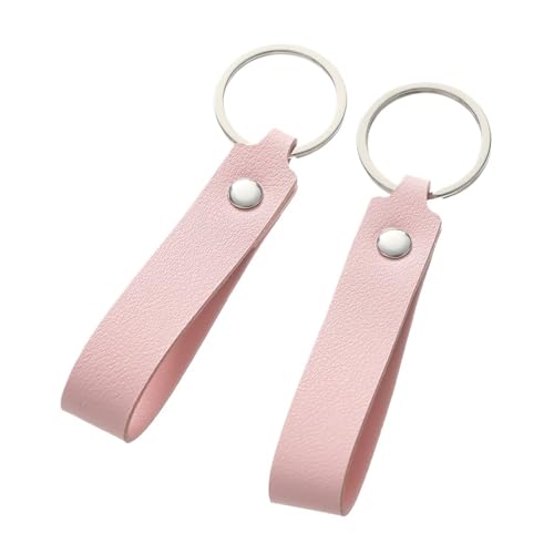 CSFFA 1/5 stücke PU Leder Schlüsselanhänger Werbegeschenk Leder Schlüsselanhänger for Männer Frauen Autoschlüsselband Taille Brieftasche Schlüsselanhänger Schlüsselanhänger(Pink 01_5pcs) von CSFFA
