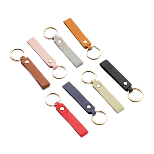 CSFFA 1/5 stücke PU Leder Schlüsselanhänger Werbegeschenk Leder Schlüsselanhänger for Männer Frauen Autoschlüsselband Taille Brieftasche Schlüsselanhänger Schlüsselanhänger(Random Color_5pcs) von CSFFA