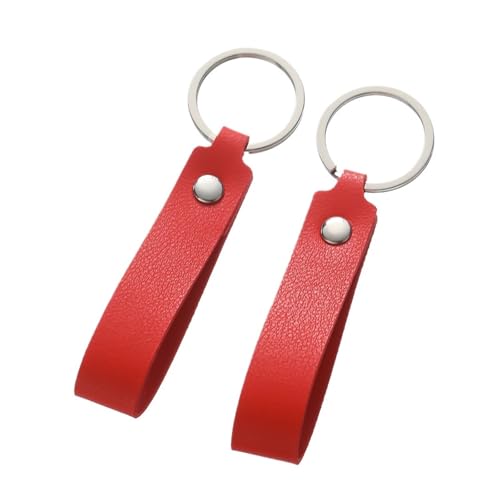CSFFA 1/5 stücke PU Leder Schlüsselanhänger Werbegeschenk Leder Schlüsselanhänger for Männer Frauen Autoschlüsselband Taille Brieftasche Schlüsselanhänger Schlüsselanhänger(Red 01_1pcs) von CSFFA