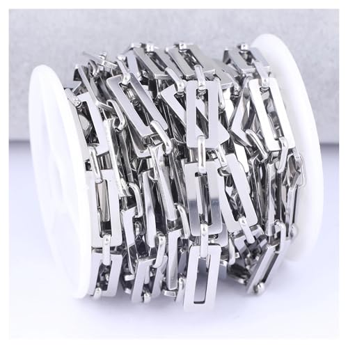 CSFFA 1 Meter Edelstahl-Schmuck-Gliederketten for Armbänder, Halsketten, DIY-Fußkettchen-Anhänger, Bastelzubehör(Type 01) von CSFFA