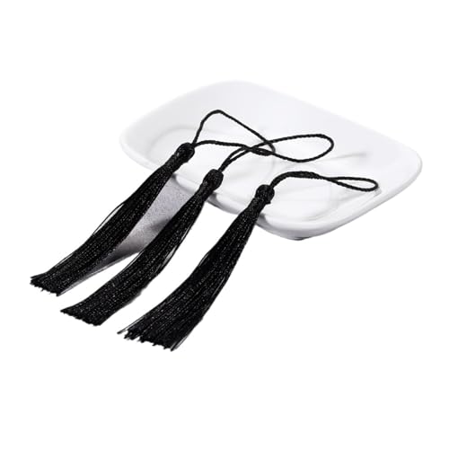 CSFFA 10 Teile/Paket Fransenbesatz Nähen Vorhänge Hängenden Seil Seide Quasten Schmuck Zubehör DIY Hochzeit Decor Liefert Großhandel(Black_10Pcs) von CSFFA