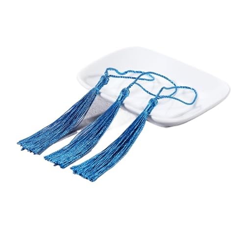 CSFFA 10 Teile/Paket Fransenbesatz Nähen Vorhänge Hängenden Seil Seide Quasten Schmuck Zubehör DIY Hochzeit Decor Liefert Großhandel(Lake Blue_10Pcs) von CSFFA