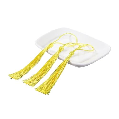 CSFFA 10 Teile/Paket Fransenbesatz Nähen Vorhänge Hängenden Seil Seide Quasten Schmuck Zubehör DIY Hochzeit Decor Liefert Großhandel(Light Yellow_10Pcs) von CSFFA