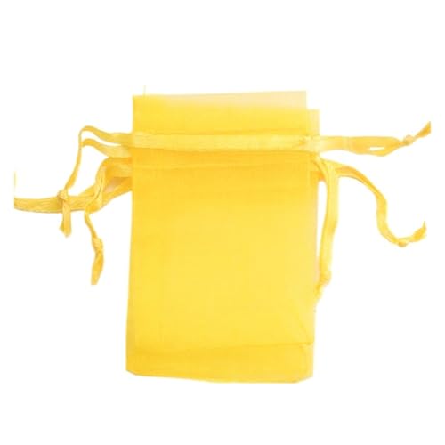 CSFFA 100 Teile/los Organzabeutel 5 * 7 cm, 7 * 9 cm, 9x12 cm Weihnachten Hochzeit Kordelzug Süßigkeitstaschen Geschenkbeutel Schmuck Verpackung Display(Citrine_7x9cm 100pcs) von CSFFA