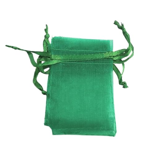 CSFFA 100 Teile/los Organzabeutel 5 * 7 cm, 7 * 9 cm, 9x12 cm Weihnachten Hochzeit Kordelzug Süßigkeitstaschen Geschenkbeutel Schmuck Verpackung Display(Green_5x7cm 100pcs) von CSFFA