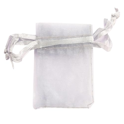 CSFFA 100 Teile/los Organzabeutel 5 * 7 cm, 7 * 9 cm, 9x12 cm Weihnachten Hochzeit Kordelzug Süßigkeitstaschen Geschenkbeutel Schmuck Verpackung Display(Grey_5x7cm 100pcs) von CSFFA