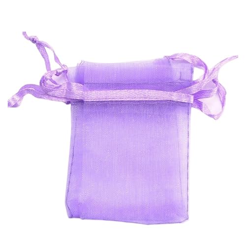 CSFFA 100 Teile/los Organzabeutel 5 * 7 cm, 7 * 9 cm, 9x12 cm Weihnachten Hochzeit Kordelzug Süßigkeitstaschen Geschenkbeutel Schmuck Verpackung Display(Light Amethyst_5x7cm 100pcs) von CSFFA