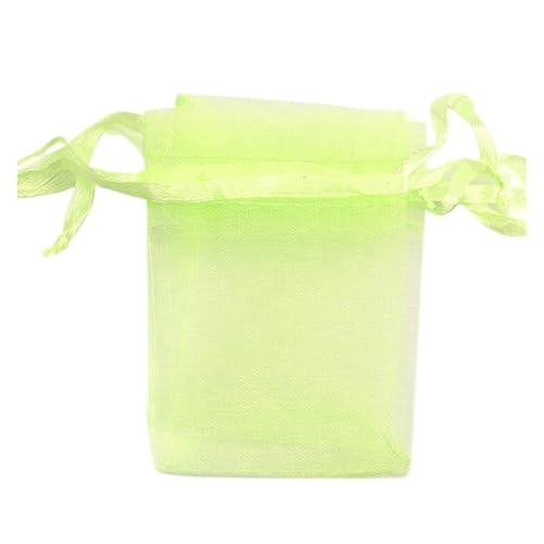 CSFFA 100 Teile/los Organzabeutel 5 * 7 cm, 7 * 9 cm, 9x12 cm Weihnachten Hochzeit Kordelzug Süßigkeitstaschen Geschenkbeutel Schmuck Verpackung Display(Light Green_9x12cm 100pcs) von CSFFA