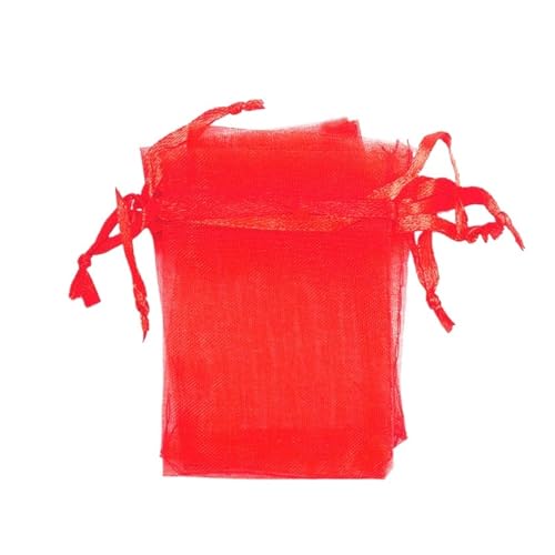 CSFFA 100 Teile/los Organzabeutel 5 * 7 cm, 7 * 9 cm, 9x12 cm Weihnachten Hochzeit Kordelzug Süßigkeitstaschen Geschenkbeutel Schmuck Verpackung Display(Light siam_5x7cm 100pcs) von CSFFA