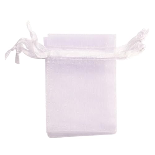CSFFA 100 Teile/los Organzabeutel 5 * 7 cm, 7 * 9 cm, 9x12 cm Weihnachten Hochzeit Kordelzug Süßigkeitstaschen Geschenkbeutel Schmuck Verpackung Display(White_7x9cm 100pcs) von CSFFA