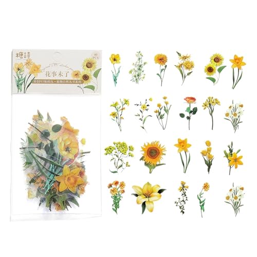 CSFFA 40 Teile/Beutel Pflanze Natur Blume Dekorative PVC Aufkleber Epoxidharz Handwerk Füllstoffe Material for DIY Epoxidharz Formen Buch Dekor(Green) von CSFFA