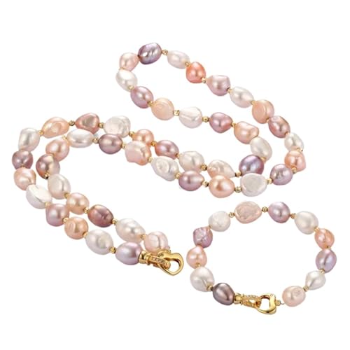 CSFFA 9–10 mm natürliche Süßwasserperlen-Halsketten- und Armband-Sets. Edles Schmuckset Barock Perlenschmuck for Frauen Schmuck Geschenk CSFFA 9–10 mm natürliche Süßwasserperlen-Halsketten- und Armband-Sets. Edles Schmuckset Barock Perlenschmuck for Frauen Schmuck Geschenk von CSFFA