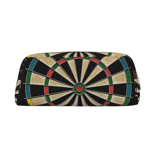 CSGJMYGS Federmäppchen, Leder-Federmäppchen, Dartscheibe, Federmäppchen, große Kapazität, Bleistift-Organizer mit Reißverschluss, tragbare Reise-Make-up-Tasche, Schreibtisch-Schreibwaren-Organizer für von CSGJMYGS