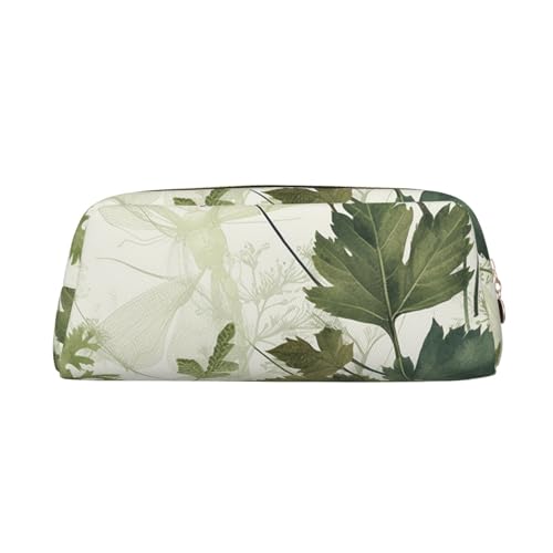 CSGJMYGS Federmäppchen aus Leder, Federmäppchen, Blatt- und Kräuter-Federmäppchen, großes Fassungsvermögen, Bleistift-Organizer mit Reißverschluss, tragbare Reise-Make-up-Tasche, CSGJMYGS Federmäppchen aus Leder, Federmäppchen, Blatt- und Kräuter-Federmäppchen, großes Fassungsvermögen, Bleistift-Organizer mit Reißverschluss, tragbare Reise-Make-up-Tasche, von CSGJMYGS