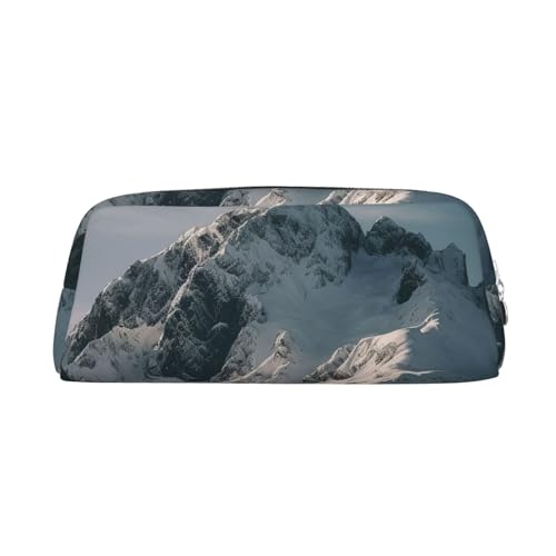CSGJMYGS Federmäppchen aus Leder, Federmäppchen, Schneeberg während des Tages, Federmäppchen, großes Fassungsvermögen, Bleistift-Organizer mit Reißverschluss, tragbare Reise-Make-up-Tasche, CSGJMYGS Federmäppchen aus Leder, Federmäppchen, Schneeberg während des Tages, Federmäppchen, großes Fassungsvermögen, Bleistift-Organizer mit Reißverschluss, tragbare Reise-Make-up-Tasche, von CSGJMYGS