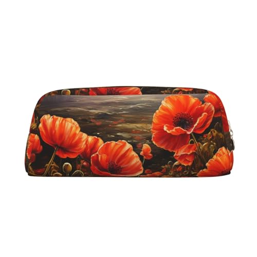 CSGJMYGS Federmäppchen aus Leder, Federmäppchen, Somniferum, Malerei, Federmäppchen, großes Fassungsvermögen, Bleistift-Organizer mit Reißverschluss, tragbare Reise-Make-up-Tasche, von CSGJMYGS