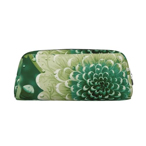 CSGJMYGS Federmäppchen aus Leder, Federmäppchen, grüne Blume, großes Fassungsvermögen, Bleistift-Organizer mit Reißverschluss, tragbare Reise-Make-up-Tasche, Schreibtisch-Schreibwaren-Organizer für CSGJMYGS Federmäppchen aus Leder, Federmäppchen, grüne Blume, großes Fassungsvermögen, Bleistift-Organizer mit Reißverschluss, tragbare Reise-Make-up-Tasche, Schreibtisch-Schreibwaren-Organizer für von CSGJMYGS