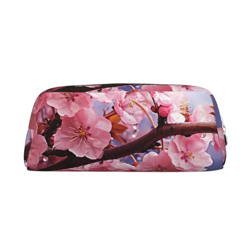 CSGJMYGS Federmäppchen aus Leder, Motiv: Kirschblut, große Kapazität, Bleistift-Organizer mit Reißverschluss, tragbare Reise-Make-up-Tasche, Schreibtisch-Organizer für Damen und Herren, silber, CSGJMYGS Federmäppchen aus Leder, Motiv: Kirschblut, große Kapazität, Bleistift-Organizer mit Reißverschluss, tragbare Reise-Make-up-Tasche, Schreibtisch-Organizer für Damen und Herren, silber, von CSGJMYGS