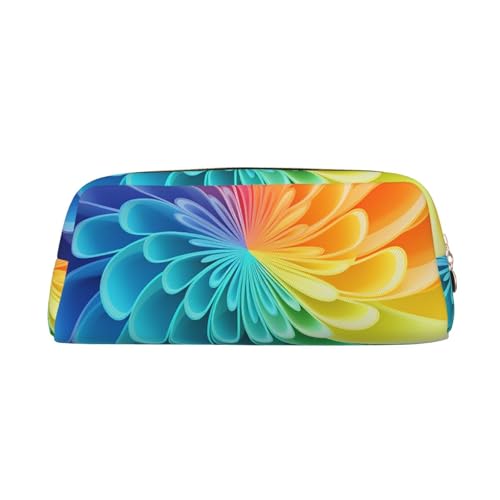 CSGJMYGS Federmäppchen aus Leder, Regenbogenfarben, dynamisches Federmäppchen, große Kapazität, Bleistift-Organizer mit Reißverschluss, tragbare Reise-Make-up-Tasche, von CSGJMYGS