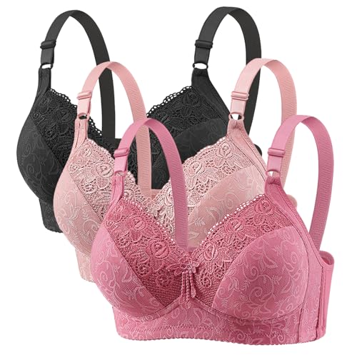 3er Pack BH Damen ohne Bügel Push Up Bra Sexy Starker Halt Große Brüste Klassische BH Set Weich Bequemer BH Unterwäsche Bra mit verstellbarem Fitness Dessous für Alltag 3er Pack BH Damen ohne Bügel Push Up Bra Sexy Starker Halt Große Brüste Klassische BH Set Weich Bequemer BH Unterwäsche Bra mit verstellbarem Fitness Dessous für Alltag von CSHE