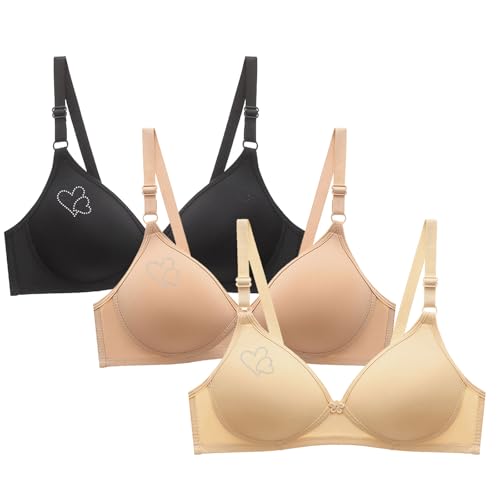 3er Pack Damen Sport BH Damen Ohne Bügel Seamless Push Up BH Softcup Bra Nahtlose Basic Wohlfühl BHS mit Dünnen Trägern Bequem für Alltag von CSHE