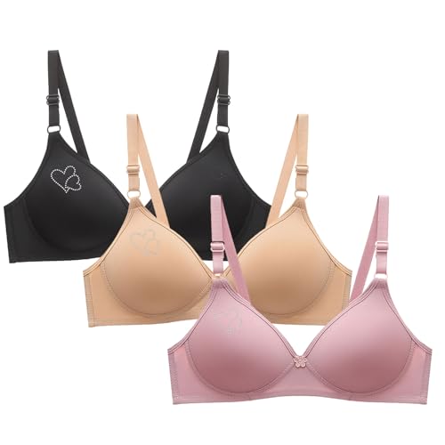 3er Pack Damen Sport BH Damen Ohne Bügel Seamless Push Up BH Softcup Bra Nahtlose Basic Wohlfühl BHS mit Dünnen Trägern Bequem für Alltag von CSHE