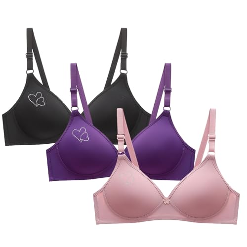 3er Pack Damen Sport BH Damen Ohne Bügel Seamless Push Up BH Softcup Bra Nahtlose Basic Wohlfühl BHS mit Dünnen Trägern Bequem für Alltag von CSHE