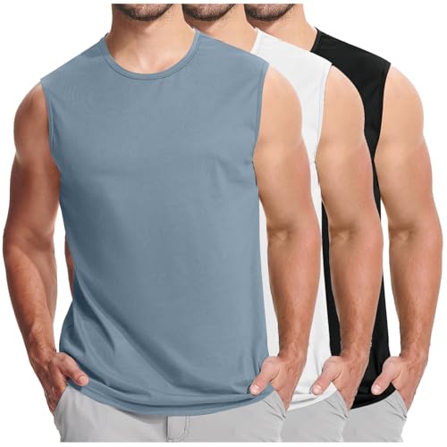 3er Pack Unterhemd Herren Rundhals Tanktop Gym Tshirt Stretch Muskel Oversize Training Laufshirt Fitness Tanks Männer Ärmelloser Shirt Weiß Schwarz Mehrfarbig 3er Pack Unterhemd Herren Rundhals Tanktop Gym Tshirt Stretch Muskel Oversize Training Laufshirt Fitness Tanks Männer Ärmelloser Shirt Weiß Schwarz Mehrfarbig von CSHE