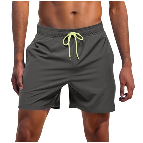 Badehose für Herren Casual Schwimmhose mit Reißverschlusstasche Atmungsaktiv Wasserabweisend Badeshorts Männer Trainingsshorts Elastisch Verstellbar Mit Tunnelzug Meshfutter von CSHE