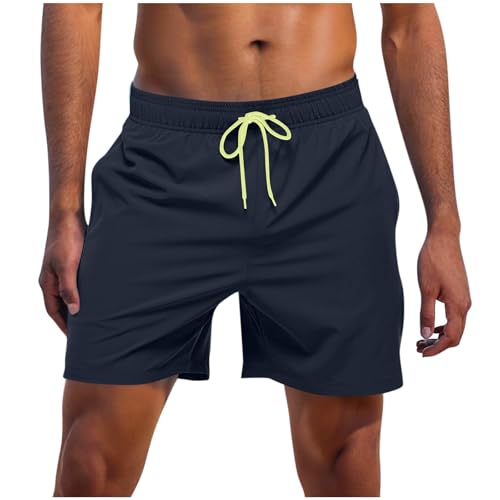 Badehose für Herren Casual Schwimmhose mit Reißverschlusstasche Atmungsaktiv Wasserabweisend Badeshorts Männer Trainingsshorts Elastisch Verstellbar Mit Tunnelzug Meshfutter von CSHE