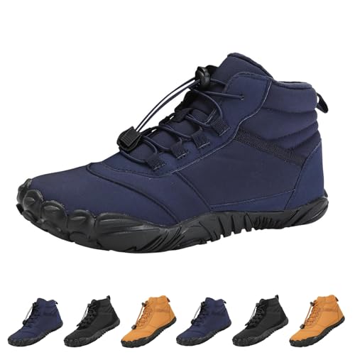 Barfußschuhe Winter, Outdoor Barfußschuhe Herren Damen Herbst Winter, Wasserdicht Barfussschuhe Barefoot Shoes, Trocknend Traillaufschuhe Wanderschuhe Zehenschuhe Hohe Warme und rutschfeste Stiefel von CSHE