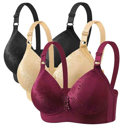 CSHE 3er Pack BH Damen ohne Bügel Push Up Bra Starker Halt Soft Dünnen Bustier Klassische Nahtlose BHS Set Bequemer Atmungsaktiv Bralette Verstellbar Unterwäsche für Alltag Kleidung CSHE 3er Pack BH Damen ohne Bügel Push Up Bra Starker Halt Soft Dünnen Bustier Klassische Nahtlose BHS Set Bequemer Atmungsaktiv Bralette Verstellbar Unterwäsche für Alltag Kleidung von CSHE