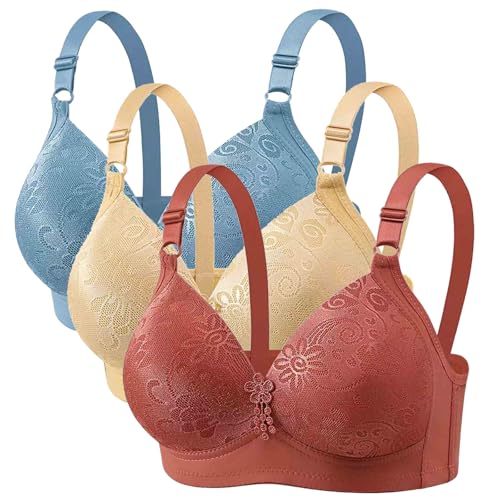 CSHE 3er Pack BH Damen ohne Bügel Push Up Bra Starker Halt Soft Dünnen Bustier Klassische Nahtlose BHS Set Bequemer Atmungsaktiv Bralette Verstellbar Unterwäsche für Alltag Kleidung von CSHE