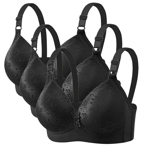 CSHE 3er Pack BH Damen ohne Bügel Push Up Bra Starker Halt Soft Dünnen Bustier Klassische Nahtlose BHS Set Bequemer Atmungsaktiv Bralette Verstellbar Unterwäsche für Alltag Kleidung von CSHE