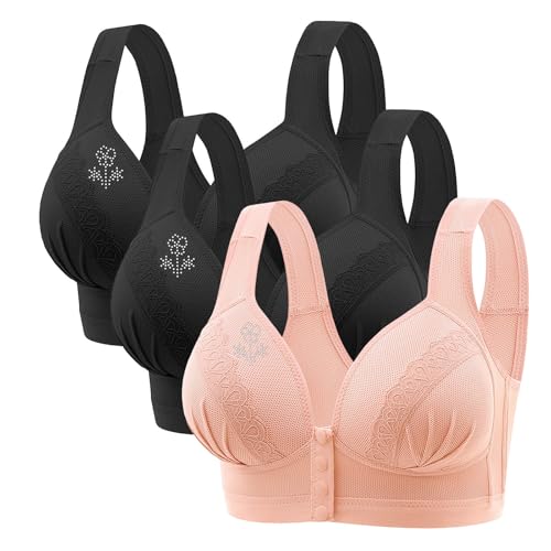 CSHE 3er Pack Damen BH Ohne Buegel Push Up Seamless Komfort Sport BH Frauen Grosse Grössen Klassische BH mit verstellbarem Weich Atmungsaktiver Bequem BHS Set für Alltag Damen S-3XL von CSHE
