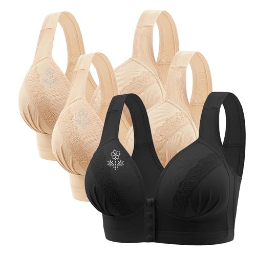 CSHE 3er Pack Damen BH Ohne Buegel Push Up Seamless Komfort Sport BH Frauen Grosse Grössen Klassische BH mit verstellbarem Weich Atmungsaktiver Bequem BHS Set für Alltag Damen S-3XL von CSHE