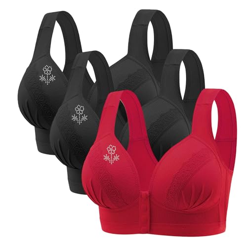 CSHE 3er Pack Damen BH Ohne Buegel Push Up Seamless Komfort Sport BH Frauen Grosse Grössen Klassische BH mit verstellbarem Weich Atmungsaktiver Bequem BHS Set für Alltag Damen S-3XL von CSHE