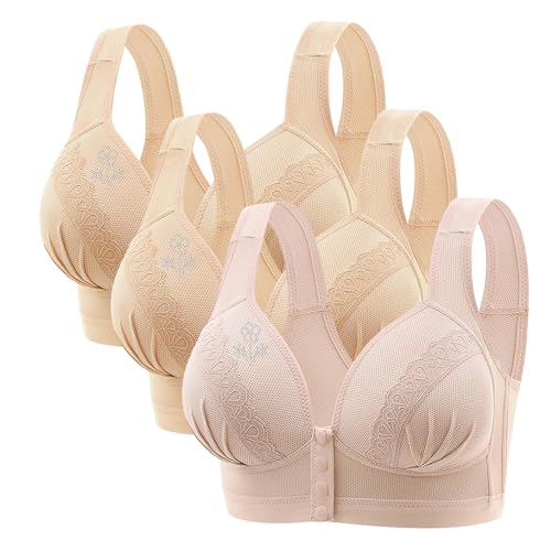 CSHE 3er Pack Damen BH Ohne Buegel Push Up Seamless Komfort Sport BH Frauen Grosse Grössen Klassische BH mit verstellbarem Weich Atmungsaktiver Bequem BHS Set für Alltag Damen S-3XL von CSHE