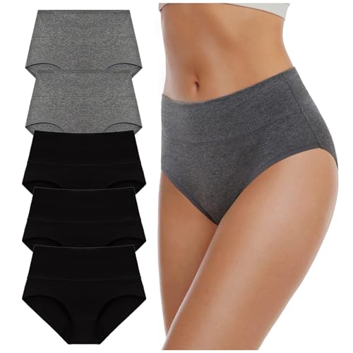 CSHE 5er Pack Unterhosen Damen Baumwolle Seamless Slips Nahtlos Hipster Damen Unterwäsche Sexy Hohe Taille Panties XS-3XL von CSHE