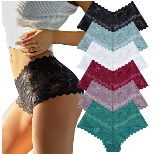 CSHE 6er Pack Unterhosen Damen Spitzen Boxershorts Unterwäsche Frauen Weiche und Bequem Slip Spitze Hipster Panties Dessous Damen Sexy Unterwäsche Mehrpack S-XL CSHE 6er Pack Unterhosen Damen Spitzen Boxershorts Unterwäsche Frauen Weiche und Bequem Slip Spitze Hipster Panties Dessous Damen Sexy Unterwäsche Mehrpack S-XL von CSHE