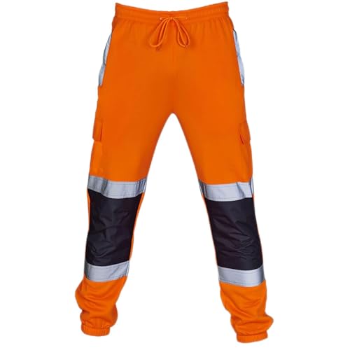 CSHE Arbeitshose Herren Warnschutz Warnschutzhose mit Reflexstreifen Warnhose wasserdichte Reflektierende Funktionshose Hose Arbeitshose Sicherheitshose Schutzhose Sicherheit Cargohose Hose von CSHE