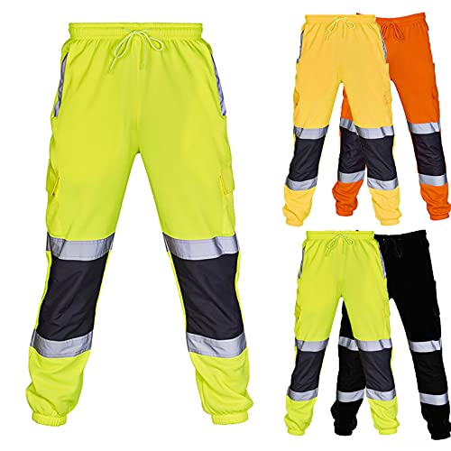 CSHE Arbeitshose Herren Warnschutz Warnschutzhose mit Reflexstreifen Warnhose wasserdichte Reflektierende Funktionshose Hose Arbeitshose Sicherheitshose Schutzhose Sicherheit Cargohose Hose von CSHE