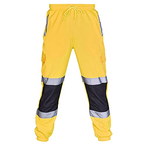 CSHE Arbeitshose Herren Warnschutz Warnschutzhose mit Reflexstreifen Warnhose wasserdichte Reflektierende Funktionshose Hose Arbeitshose Sicherheitshose Schutzhose Sicherheit Cargohose Hose von CSHE